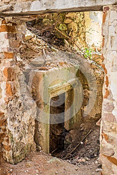 Pomoriany Castle, a ruined castle in the village of Pomoriany, U