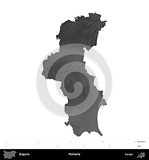Pomorie, Bulgaria, isolated on white. Grayscale