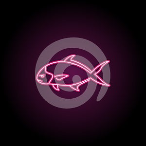 Pompano neon icon. Simple thin line, outline vector of fish icons for ui and ux, website or mobile application photo