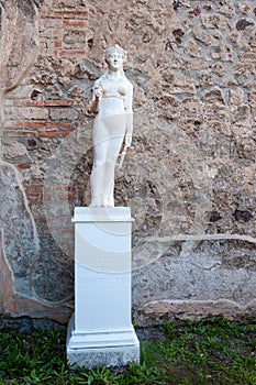 Pompeii, the best preserved archaeological site in the world, Italy. Statue of Iside