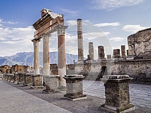 Pompeii, destroyed by eruption of Mount Vesuvius in 79 AD, Naples, Italy