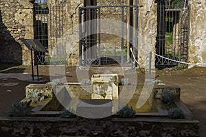 Pompeii, Italy Casa di Octavius Quartio entrance with square basin.