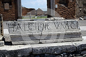 Pompeii, Italy, June 26, 2020 ancient Roman city found after excavations following the eruption of the volcano Vesuvius in 79 AD.