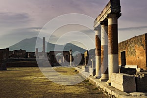 Pompeii and Mount Vesuvius in Italy