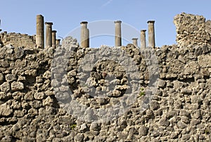 Pompeii wall and columnes