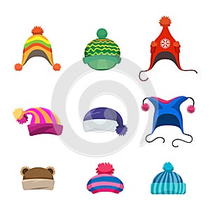 Pompons winter hats set