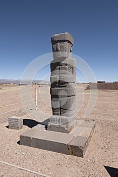 Ponce Monolith in Tiwanaku Tiahuanaco, Bolivia