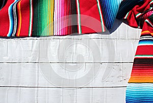 Poncho Mexican cinco de mayo rug serape fiesta traditional Mexico background with stripes copy space maya blanket minimal simple -