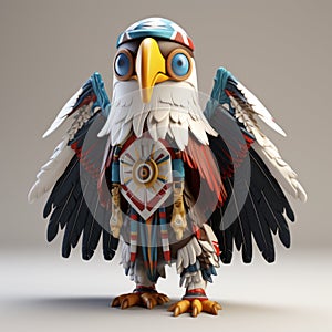 Poncho: A Playfully Intricate Native American Bird Character