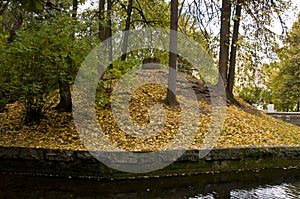 Pond in autumn park