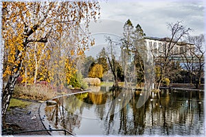 The pond in the Stadtpark in Vienna, Austria