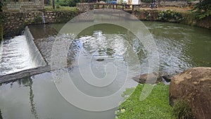 Pond with falls in South india