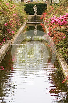 Pond in formal garden