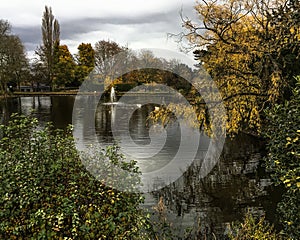 Pond and fountain at Bletchley Park