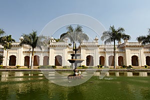 Pond and fountain at the Grand Chowmahalla Palace