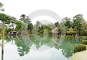 Pond in Kenrokuen Garden, Japan
