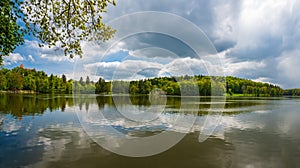 Pond in Konopiste park at springtime, Benesov, Czech republic