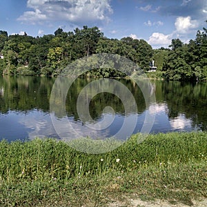 Barton Pond from Barton Dam, Ann Arbor, Michigan Michigan photo