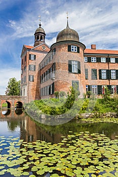 Pond and towers of the castle in Eutin
