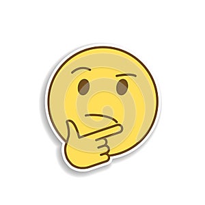 pondered colored emoji sticker icon. Element of emoji for mobile concept and web apps illustration photo