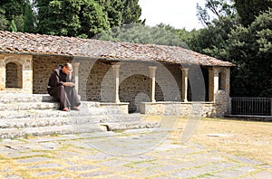 Pondering monk of Convento di San Francesco, Italy