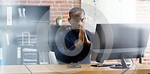 Pondering Praying African Professional Employee