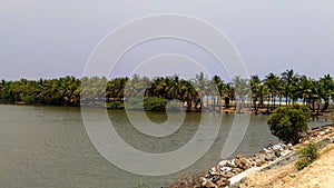 Pondicherry ride at paradise beach the lake just before the sea