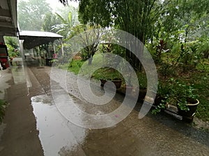 Ponding at housing estate in Singapore