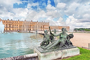 Ponds(Water Parterres), statues in front of the main building of