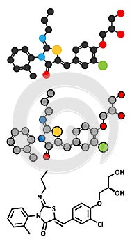 Ponesimod anti-inflammatory drug molecule S1PR1 modulator.