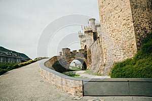 Ponferrada, Spain - nov, 2021 The Castillo de los Templarios in the Way of St James