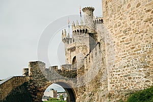 Ponferrada, Spain - nov, 2021 The Castillo de los Templarios in the Way of St James