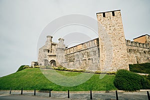 Ponferrada, Spain - nov, 2021 The Castillo de los Templarios in the Way of St James