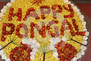 Pongal festival celebration in Pondicherry - harvest festival of South India - India tourism - flower decoration