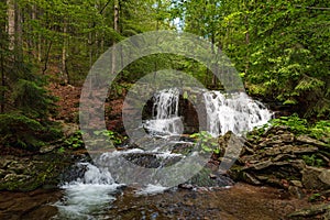 Poniklly vodopad waterfall near Kouty nad Desnou in Jeseniky mountains in Czech republic