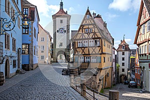 Ponlein in historic old town of Rothenburg ob der Tauber, Germany