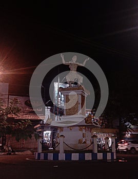 Ponorogo statue at night