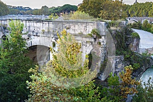 Pons Aemilius or Ponte Rotto, is the oldest Roman stone bridge. Rome. Italy photo