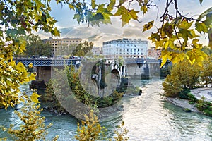 Pons Aemilius or Ponte Rotto, is the oldest Roman stone bridge. Rome. Italy photo