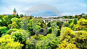 The Pont Adolphe and VallÃÂ© de la PÃÂ©trusse in the city of Luxumbourg