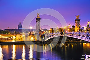 Pont Alexandre III Alexander III bridge in Paris, France