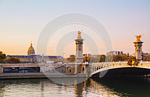 Pont Alexandre III Alexander III bridge in Paris, France