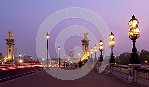 Pont alexandre iii at dusk photo