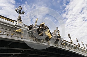 Pont Alexandre III in Paris, spanning the river Seine. Paris. France