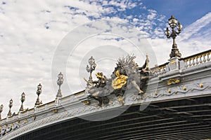 Pont Alexandre III in Paris, spanning the river Seine. Paris. France