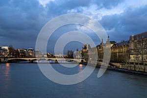 Pont au Change bridge and La Conciergerie Paris, France