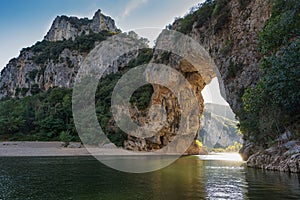 The Pont d'Arc is a large natural bridge.