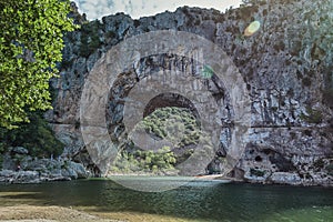 The Pont d'Arc is a large natural bridge.