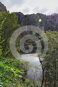 The Pont d'Arc is a large natural bridge.