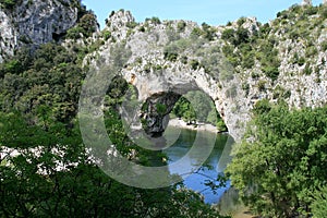 Pont d' Arc, a natural arch bridge in France